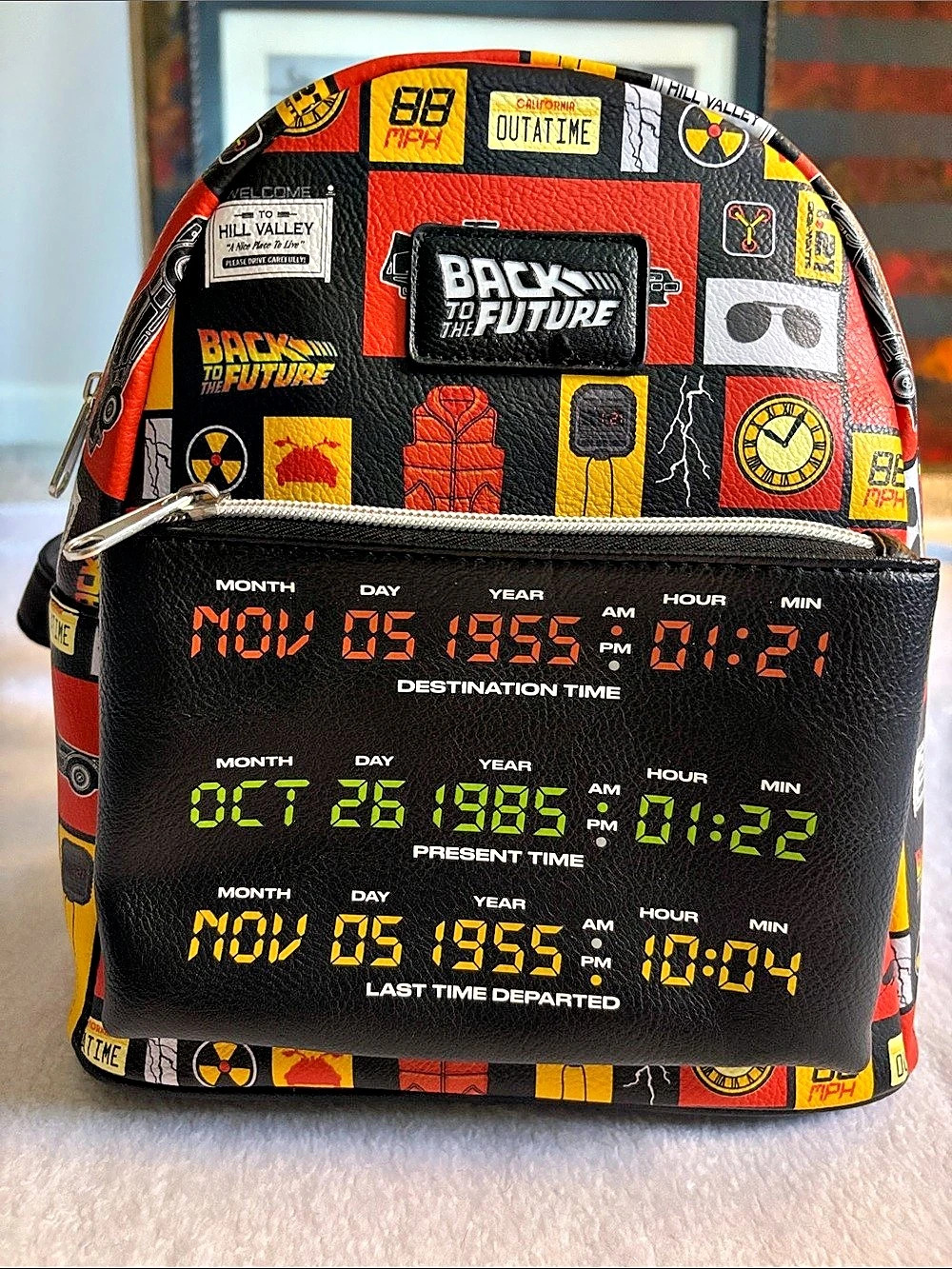 Loungefly Back to the Future Time Circuits Mini Backpack Black & Red
